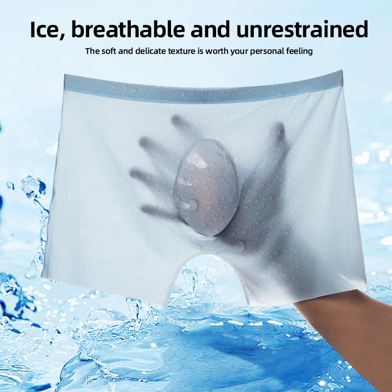 Boxer Shorts Modal - 4Pcs/Lot Men Summer Ice Silk Boxers