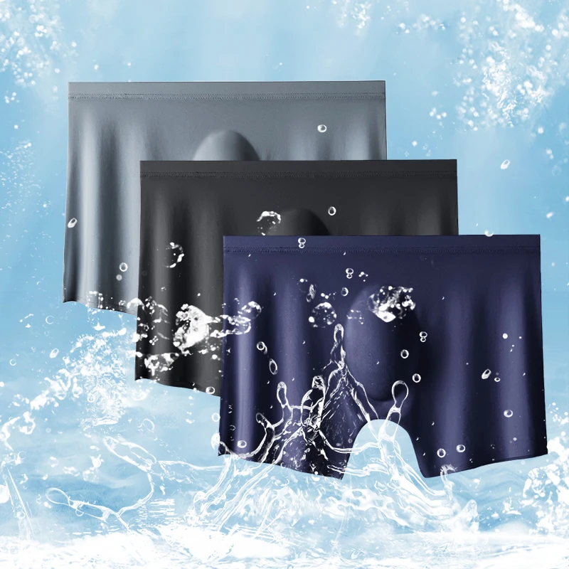 4Pcs/Lot Men Summer Ice Silk B - Boxer Shorts Modal ulasan dan harga