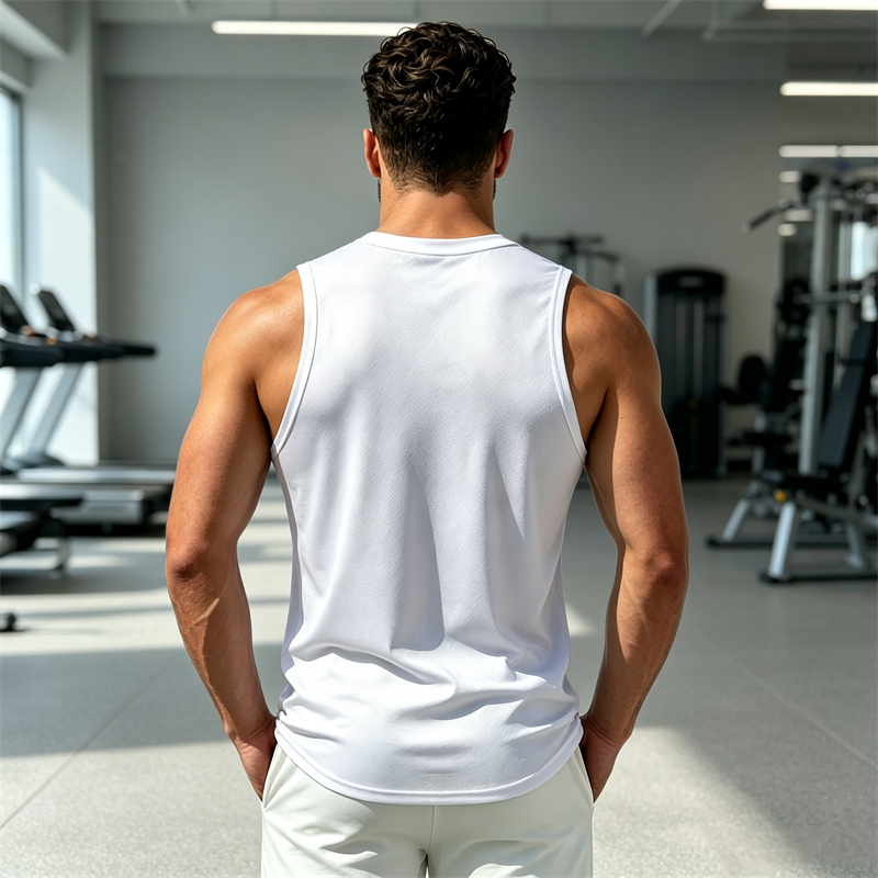 NEW Men Summer Breathable Mesh - Undershirt Crew Neck ulasan dan harga