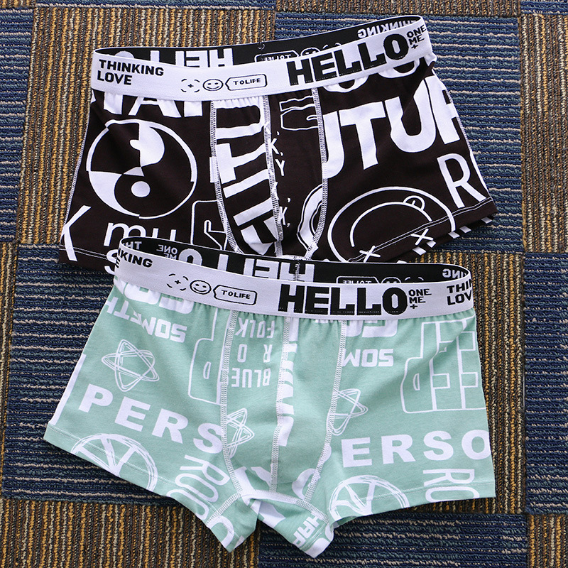 Men Panty Two Pack Printing Fl - Boxer Brief Pack Cotton ulasan dan harga