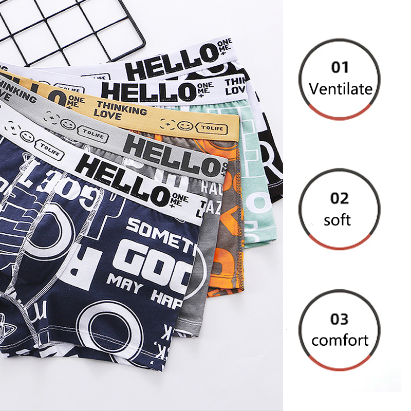 Men Panty Two Pack Printing Fl - Boxer Brief Pack Cotton ulasan dan harga
